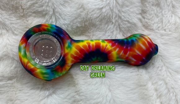 4 TIE DYE SILICONE and GLASS Pipe w/ EXTRA BOWL – The Hippie Momma Shop